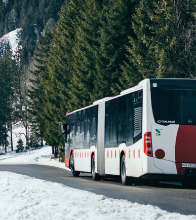 TPF Bus in Winterlandschaft
